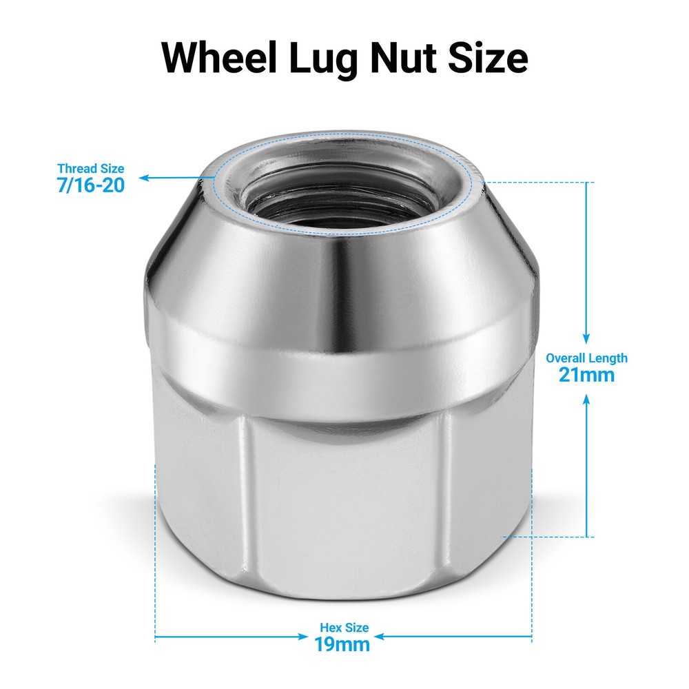 FIT FORD F-150 EXPEDITION REPLACEMNT SOLID LUG NUTS 14X2 THREAD CHROME 20PCS