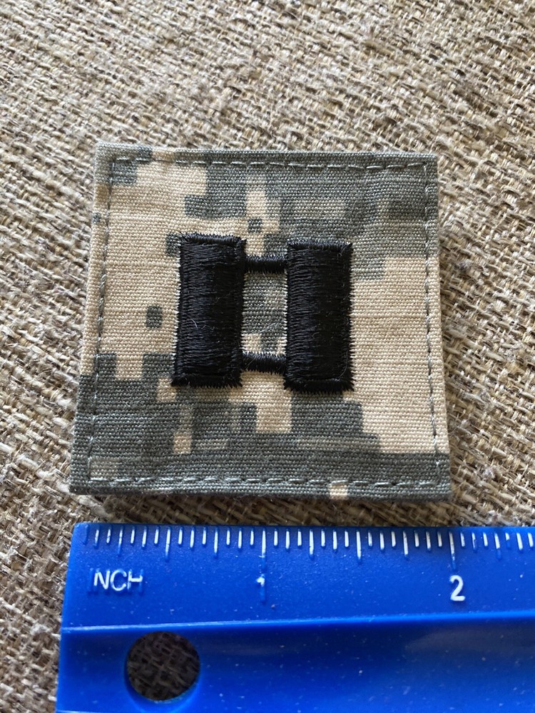 US Army Captain CPT O-3 Rank ACU Hook / Loop Pattern Military Patch INV6302