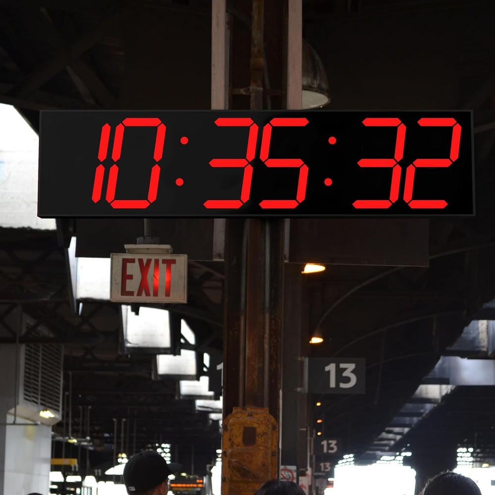 Digital Wall Clock, Oversize Led Digital Clock Large Display with Auto Dimmer, H