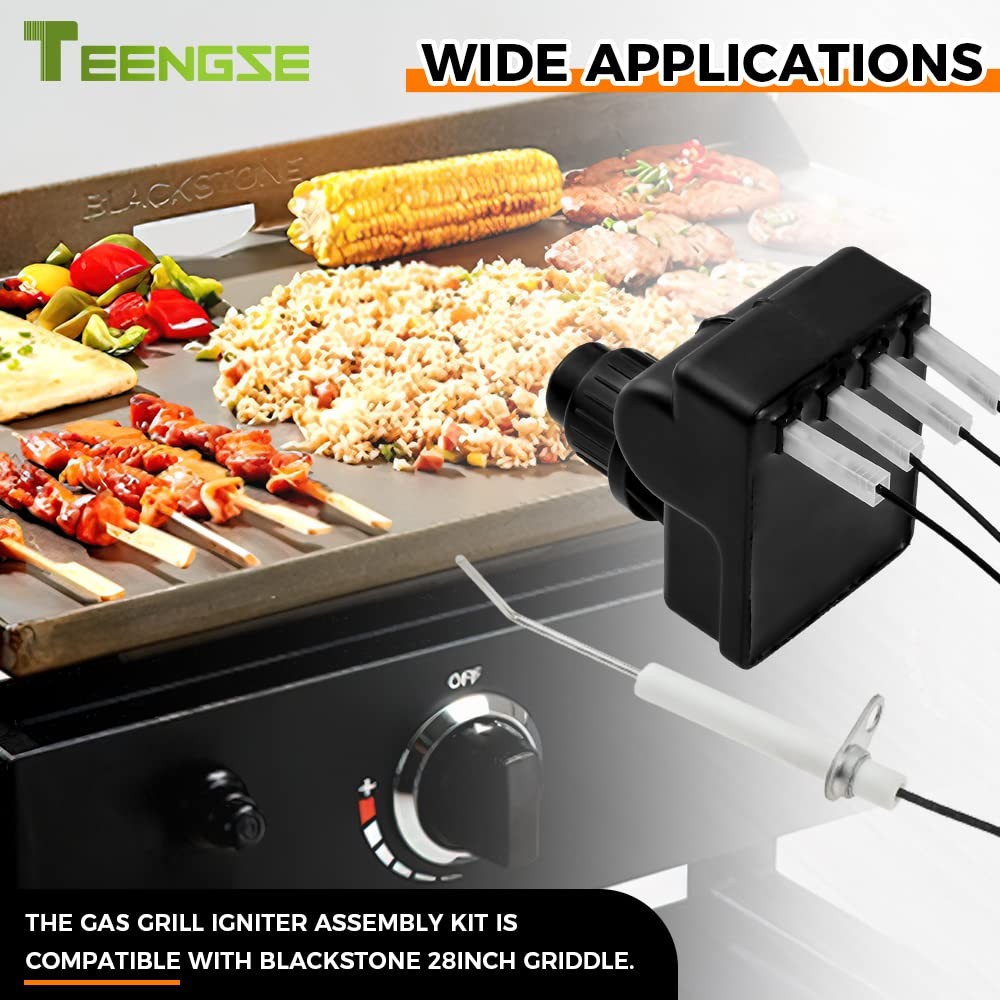 TEENGSE Grill Igniter Assembly Kit, Gas Spark Generator, BLACK