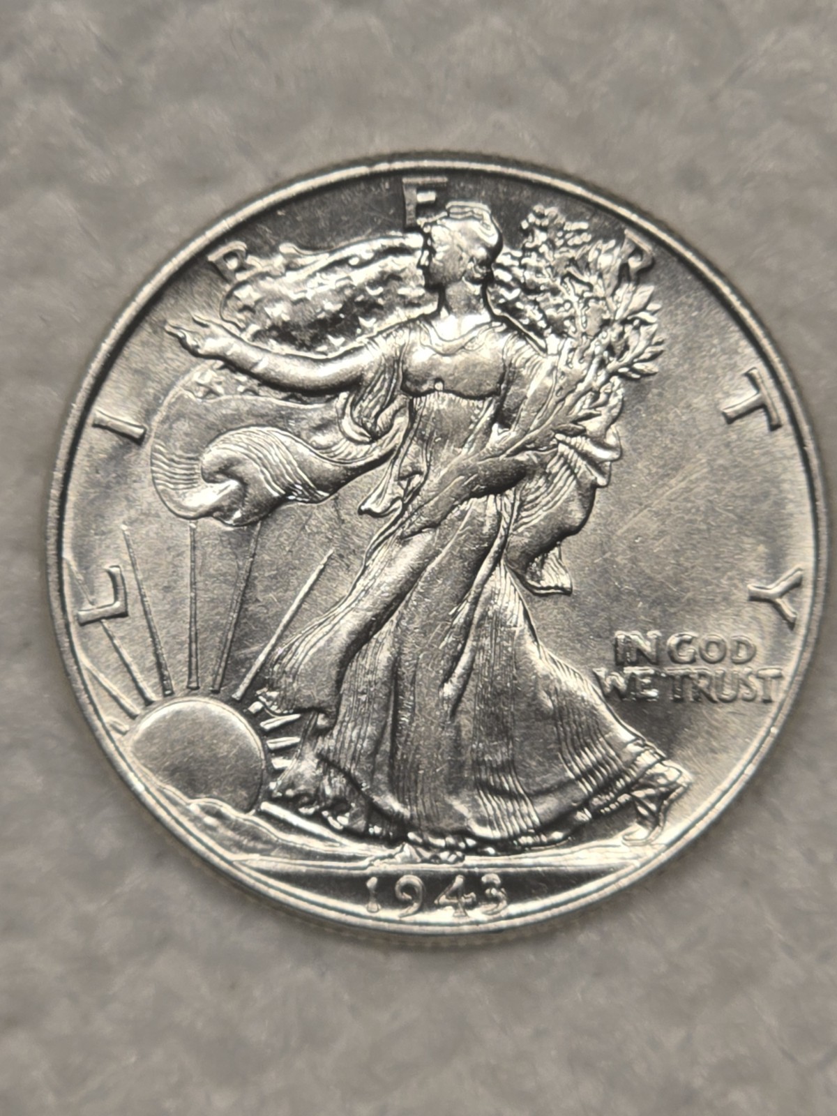 1943 50C Walking Liberty Half Dollar BU Condition Problem Free Coin!