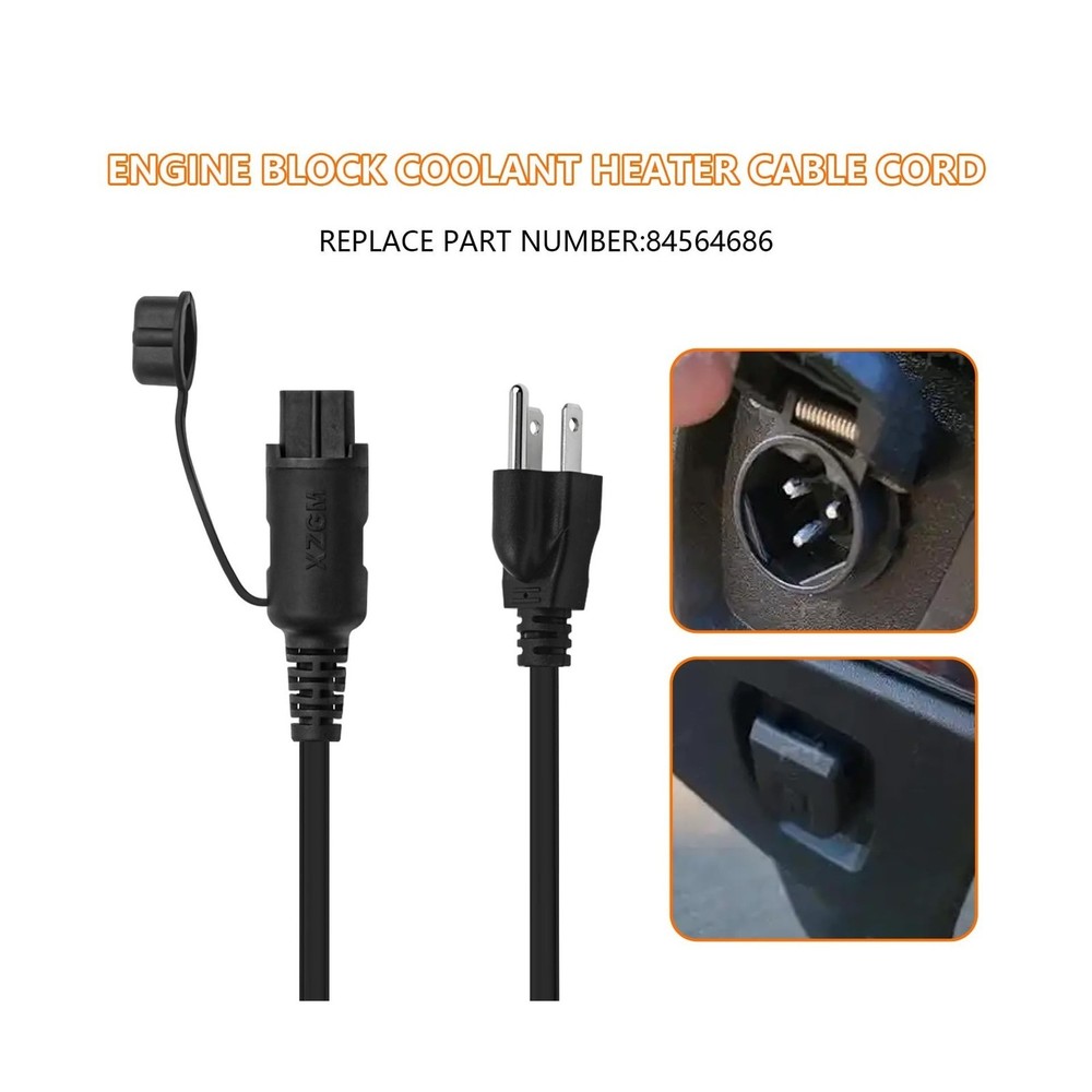 84564686 Block Heater Cable，Engine Coolant Heater Cable Compatible with C