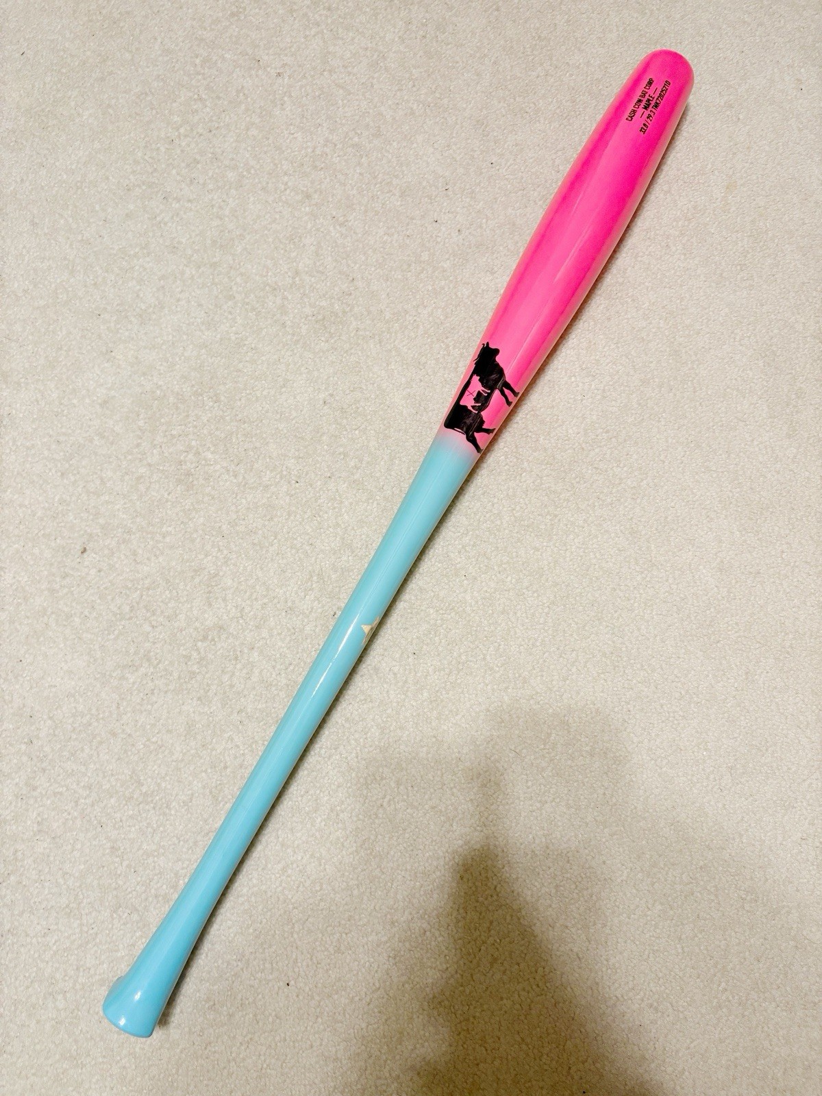 TANK Hybrid Handle Torpedo Maple Wood Baseball Bat 33in 29.3oz. Blue / Neon Pink