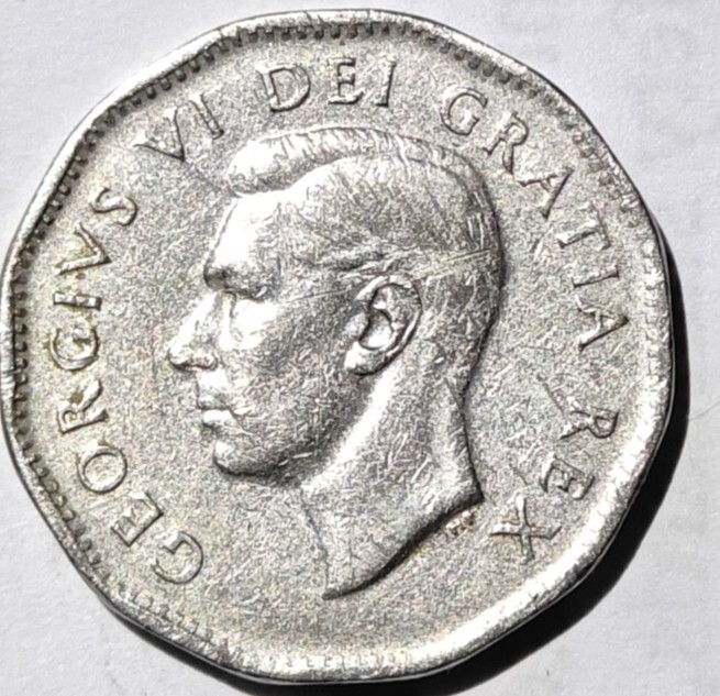 1950 Canada Five Cent Nickel King George VI