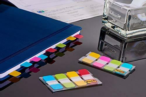 Post-it Tabs.625 in. Solid, Aqua, Lime, Yellow, Red, Durable, Writable,