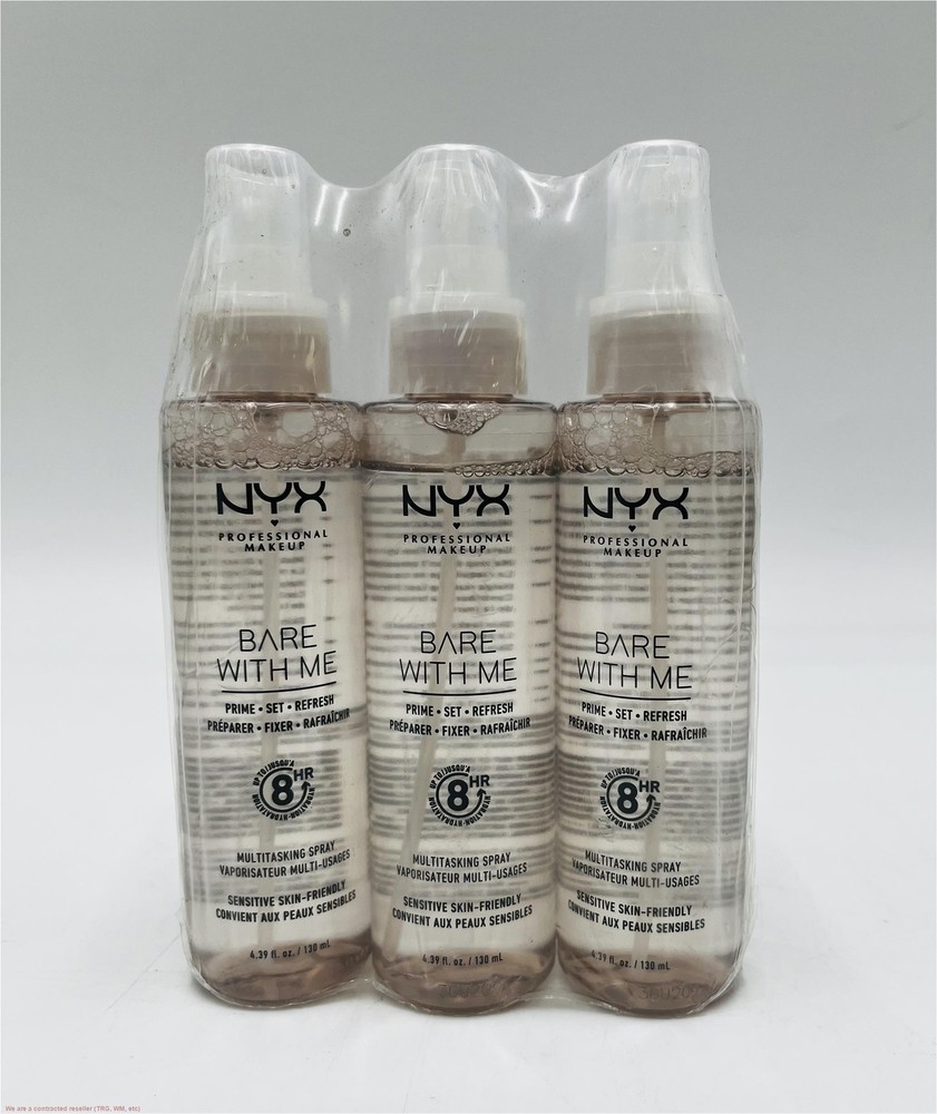 3 PACK !! NYX Professional Makeup Bare with Me Prime Set Refresh Spray