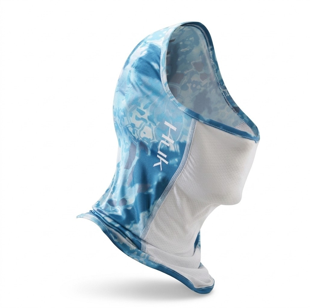 HUK Neck Gaiter UPF 30+ Sun Protection Mens Kryptek Obskura Camo Shallows Blue