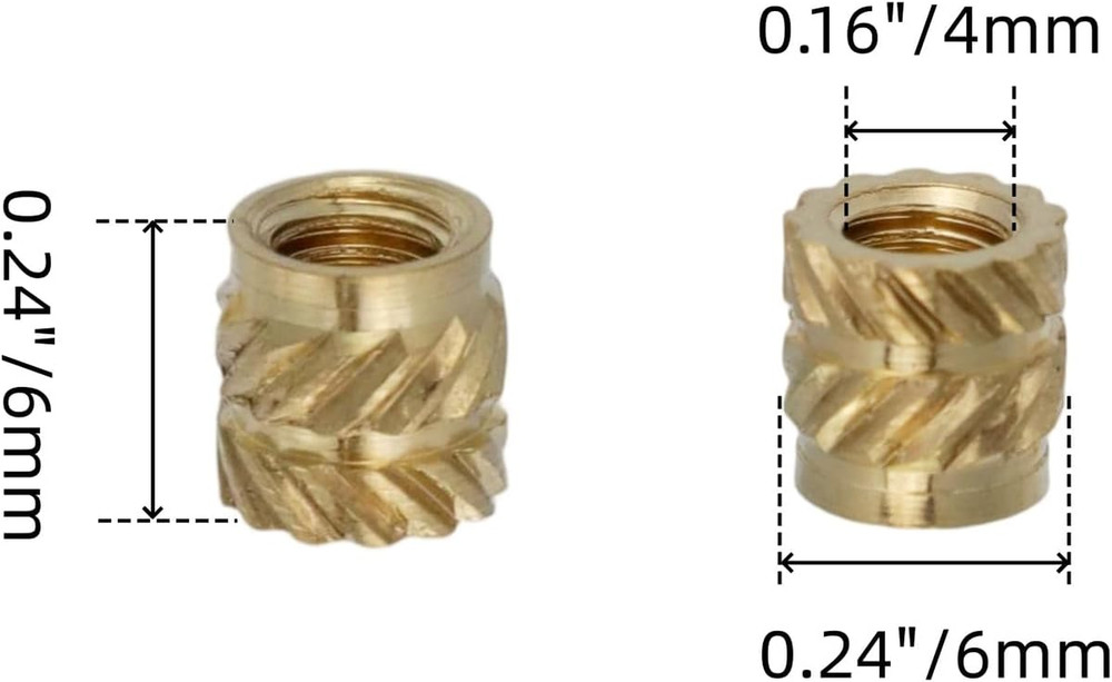 M4 Threaded Inserts, 100 Pcs Heat-Set Threadeds Insert Assortment Kit, Metric...