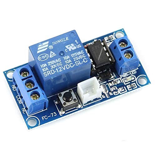 2pcs 12V Single Bistable Self-Locking Relay Module Push to Start and Stop