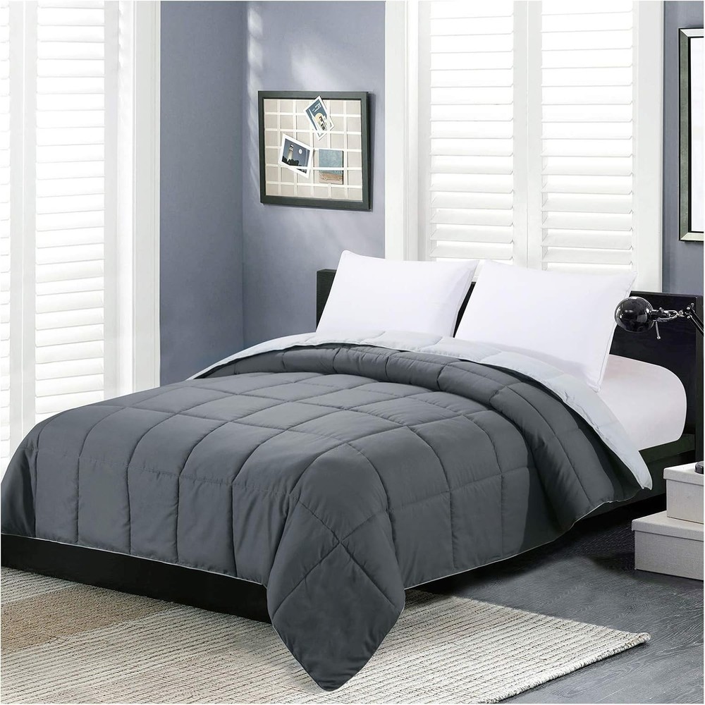 Twin Comforter Duvet Insert- Grey Down Alternative Bed