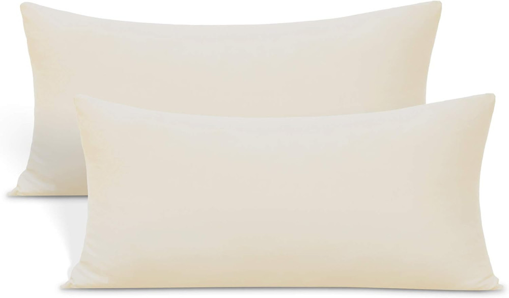2-Pack Stretch Pillow Cases - Jersey Knit & Ultra Soft Envelope Closure Pillowca