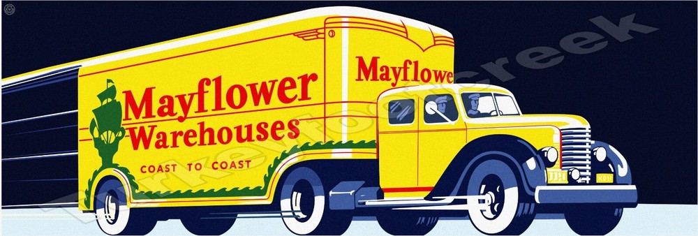 Mayflower Warehouses 6" x 18" Metal Sign