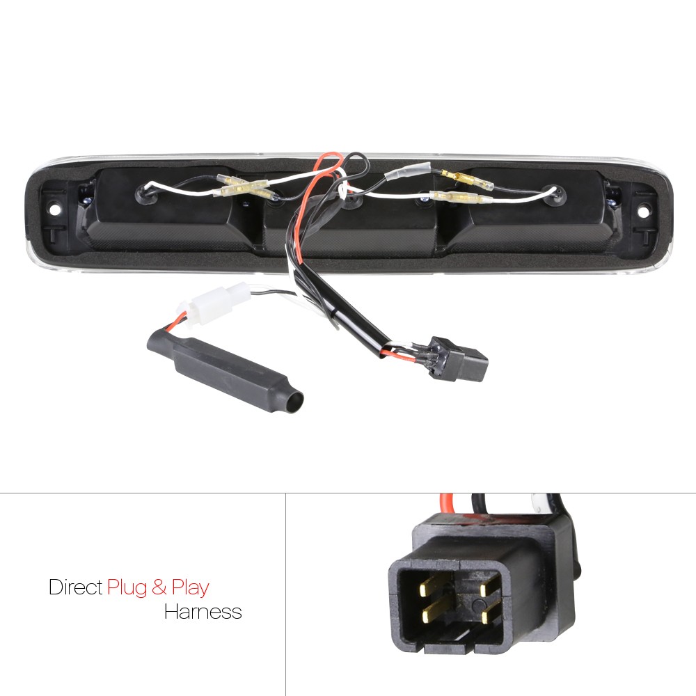 Black Clear LED Third[3rd]Brake Light Cargo Function for 99-07 Silverado/Sierra