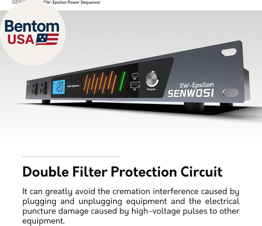 Sw-Epsilon 10 Socket Power Conditioner/Surge Sequencer USB Type-C/Type-A Charger