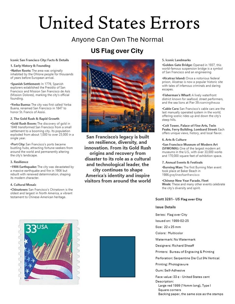 Centsational Custom Presentation Panel For Error SN 3281 - 8.5” X 11”