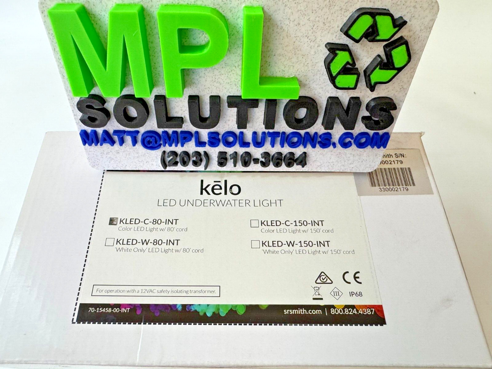 SR Smith Kelo Color RGB 12V 7W Inground Pool Light with 80' Cord KLED-C-80-INT