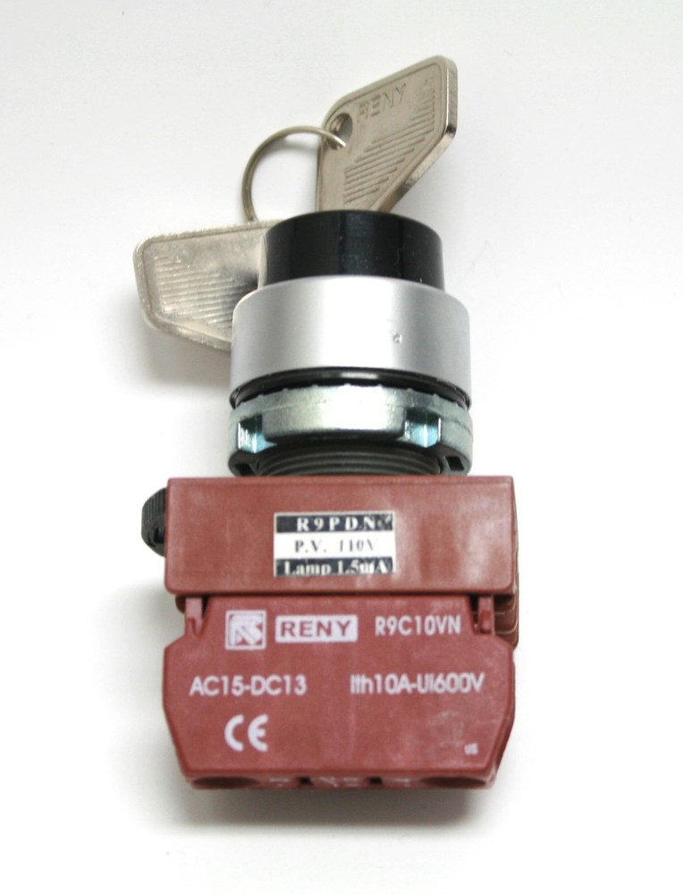 RENY Keyed Switch Maintain 2 Position Key Removable in Left Release 1 NO Contact