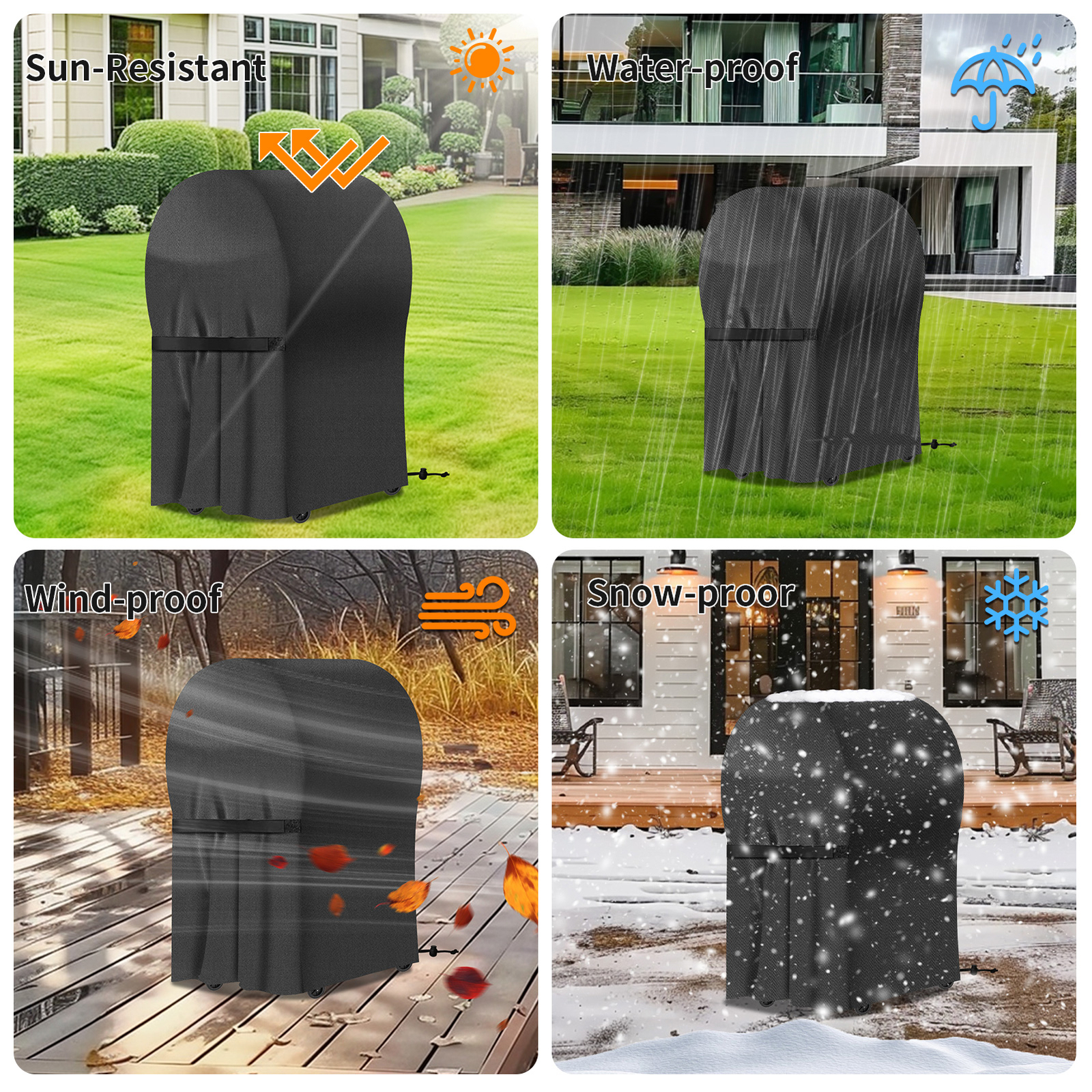 Heavy Duty Waterproof Gas 2 Burner Grill Cover UV Resistant Barbecue Cover 30''