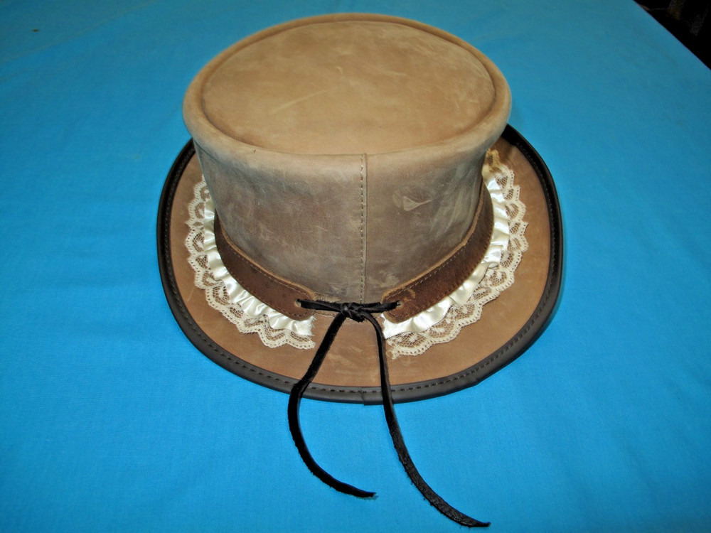Victorian Style Leather Riding Hat US Made