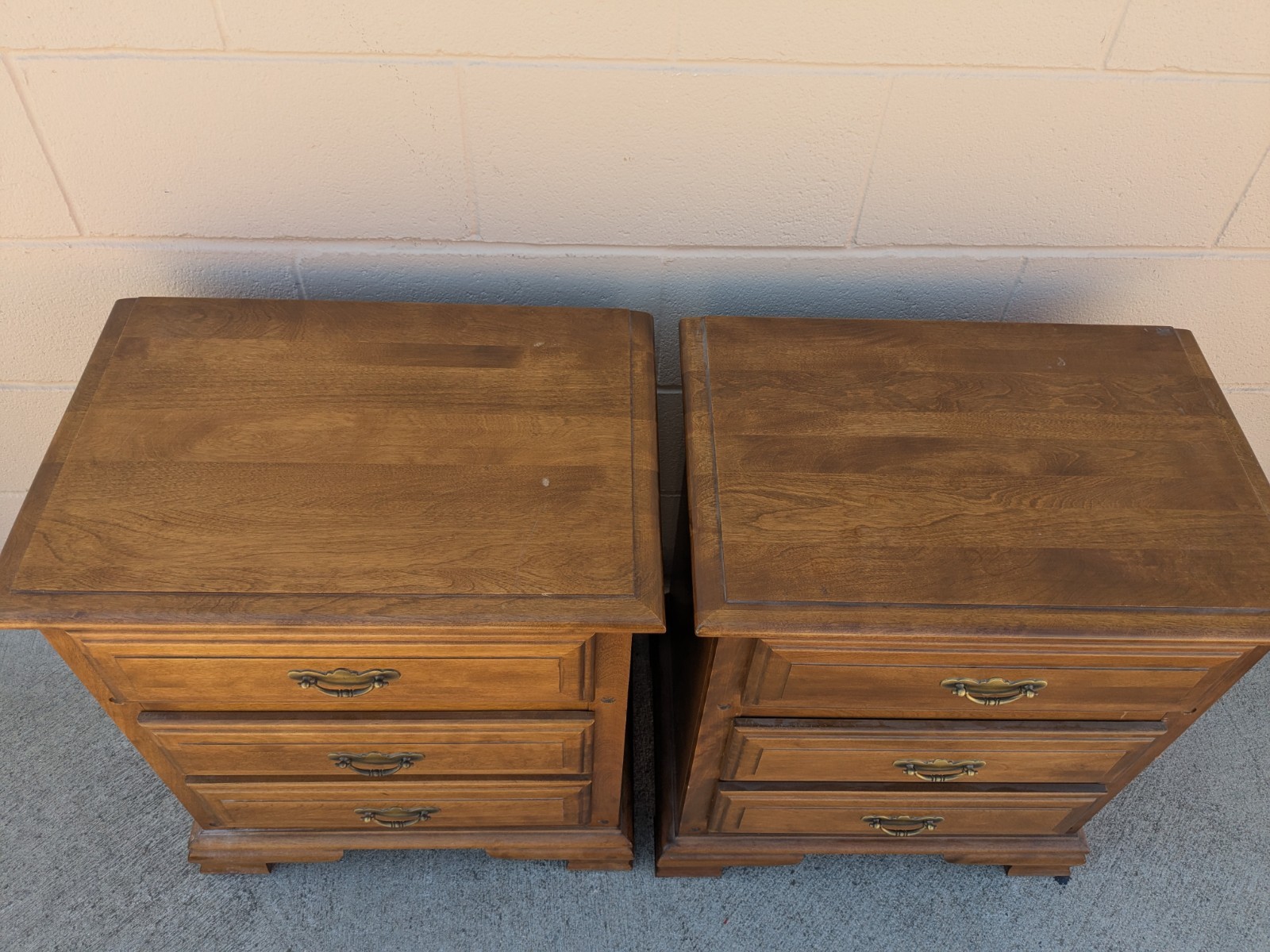 Vintage Modern Regency Wood Side Tables Night Stands End Tables