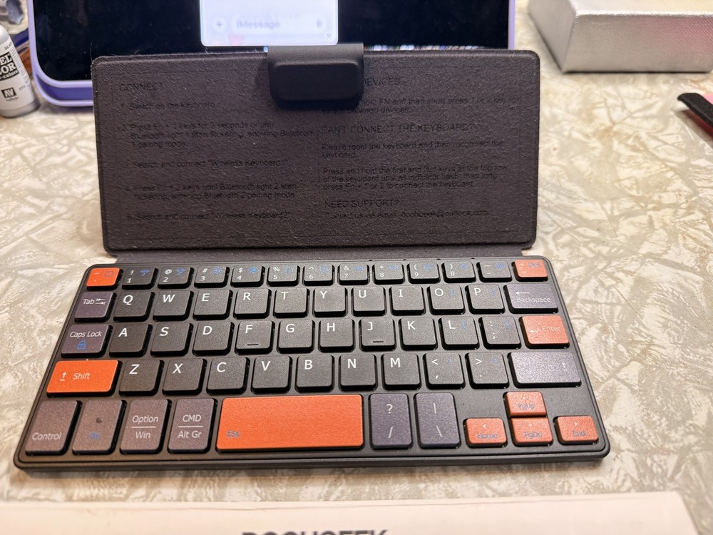 Doohoeek Universal Bluetooth Mini Keyboard, Wireless Compact Keyboard with Or...