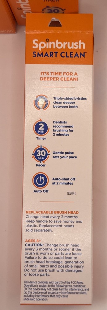 (6) Spinbrush Smart Clean Powered Toothbrush SOFT 2 Min Timer Dual Action Head