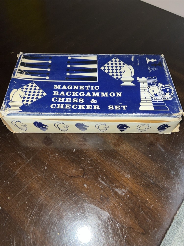 Vintage Magnetic Chess & Checker Set.
