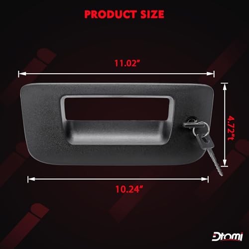 Tailgate Handle, Rear Locking Tailgate Latch Handle Compatible with GMC Black