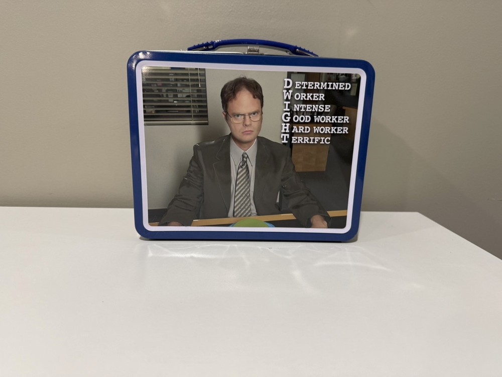 The Office Tin Lunchbox Dwight Schrute, Michael Scott 3D Embossed Latch Box