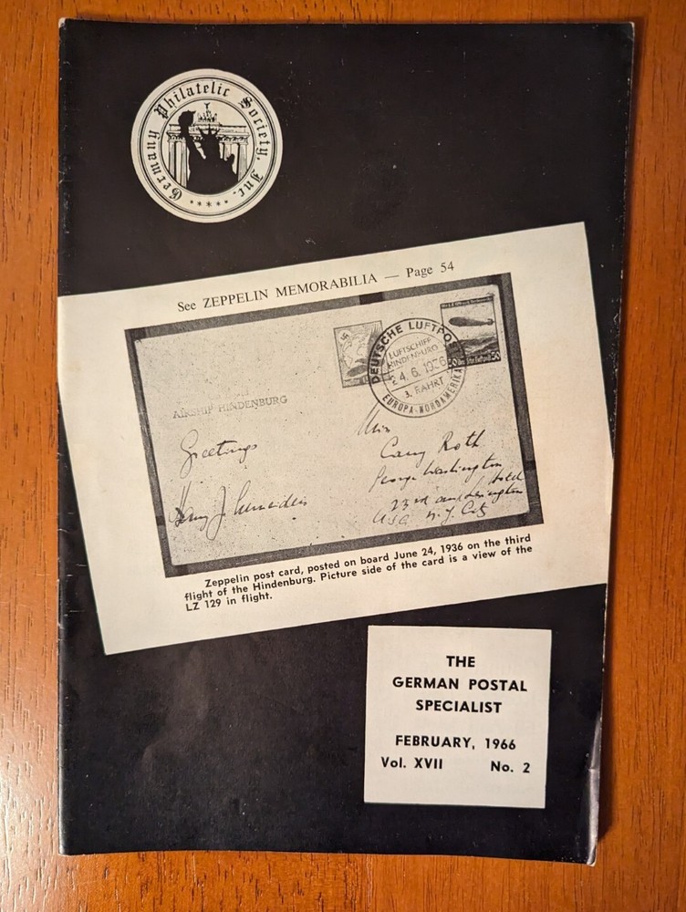 German Postal Specialist Feb 1966 Zeppelin Memorabilia Espionage Forgeries