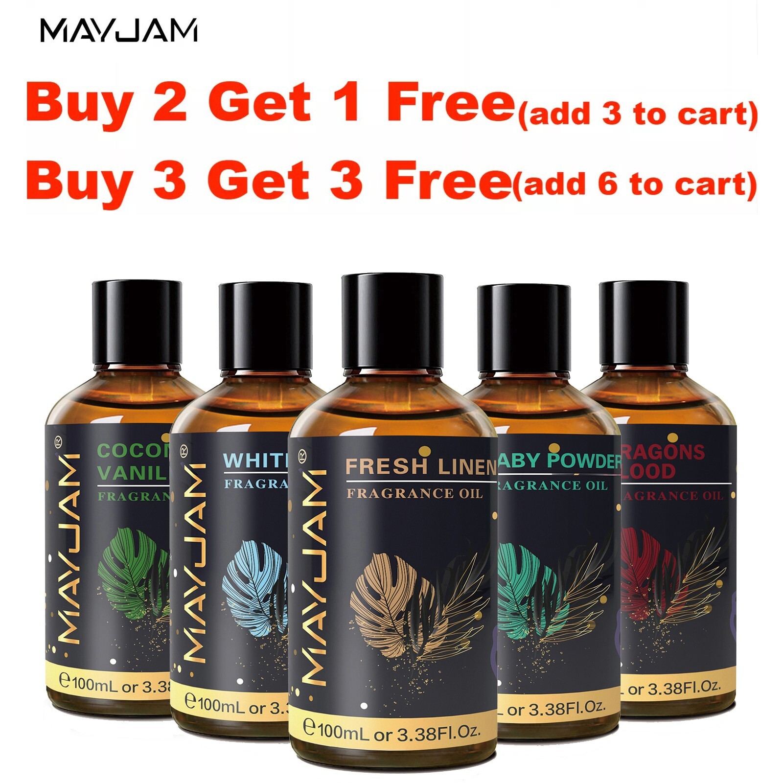 MAYJAM 100 mL Fragrance Oil For Candle Soap Incense Making Burners Scented Oils