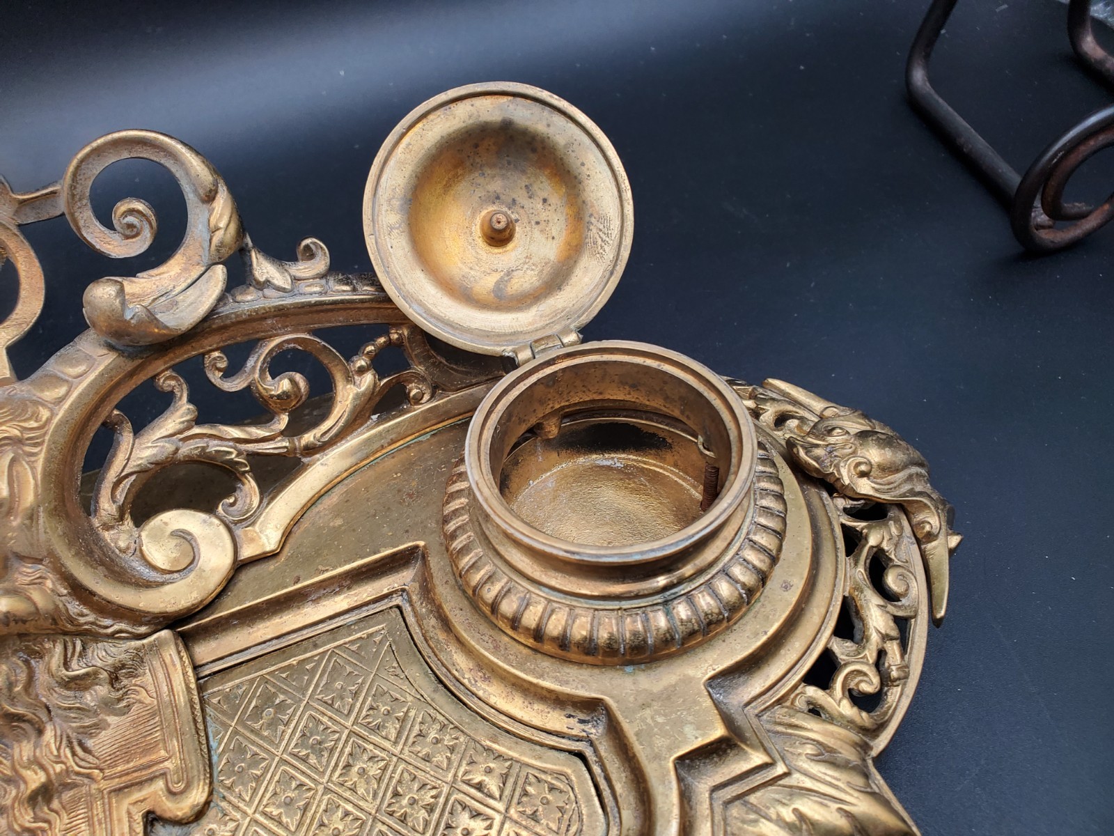 Napoleon III Gilt Bronze Inkwell, 19th Century