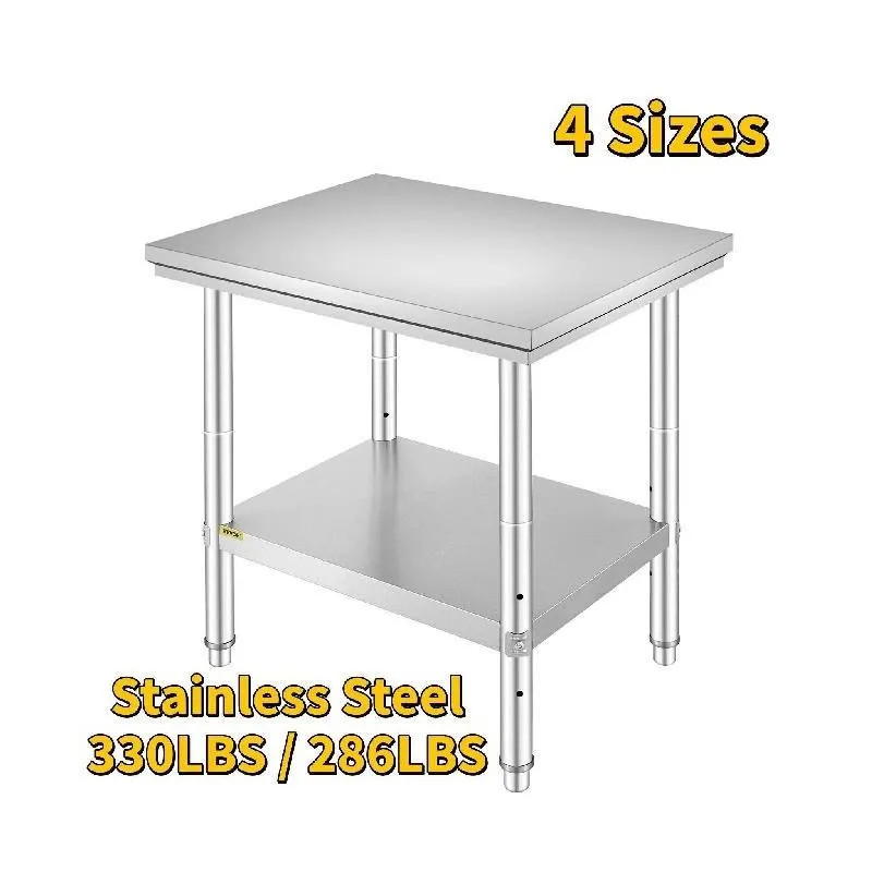 Stainless Steel Kitchen Work Bench Catering Table Worktable w/Undershelf