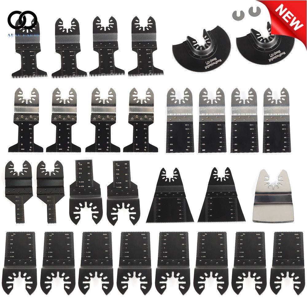 Universal Quick Release Multitool 31 pcs Oscillating Saw Blades Accessories Kit