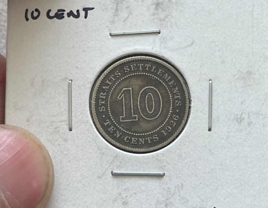 1926 Straits Settlements 10 Cents - Silver L2