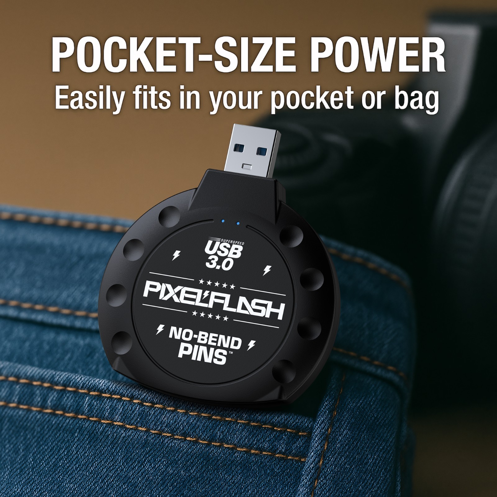 PixelFlash No-Bend Pins CF Memory Card Reader USB3.0 Compact Flash Adapter UDMA7