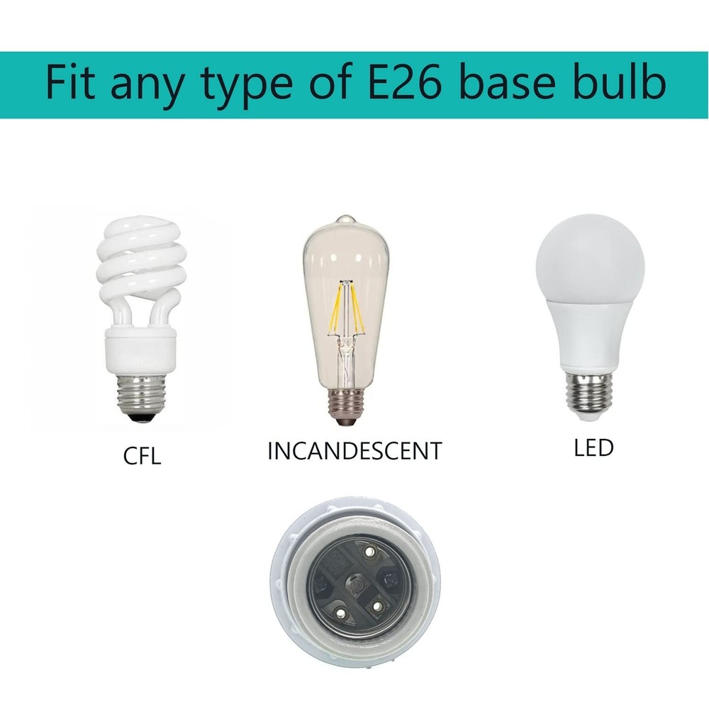 Keyless Porcelain Threaded Socket with Hickey,TWDRTDD Medium Base E26 Threade...