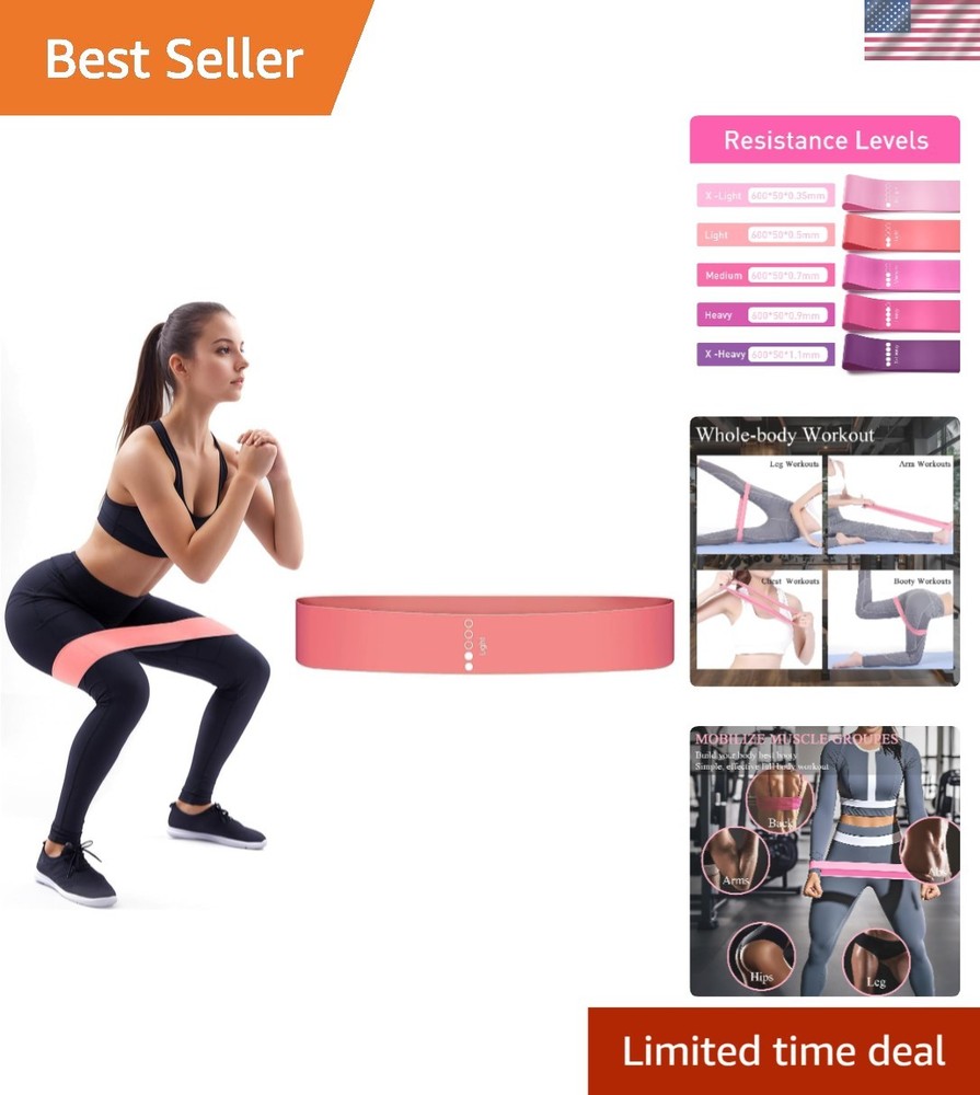 Adjustable Resistance Bands for Light Strength Training & Stretching - 5-Pack