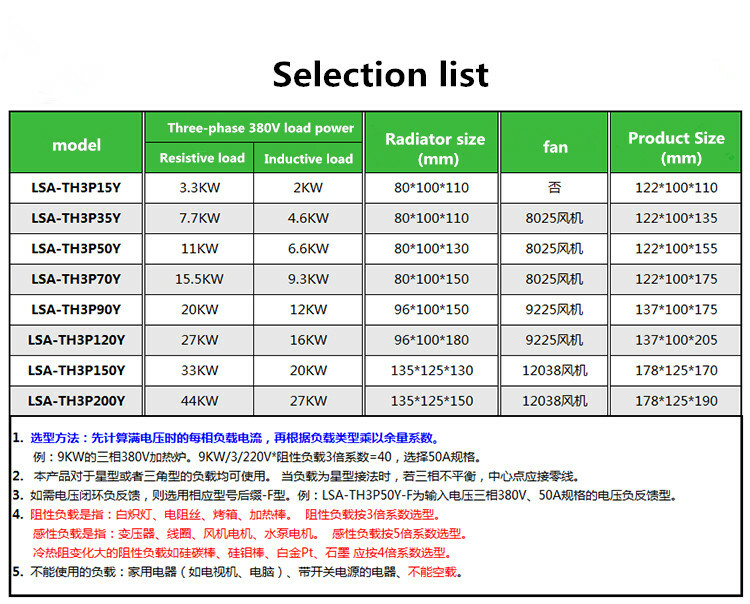 Three-phase AC voltage regulating module solid state relay 380V 15~200A