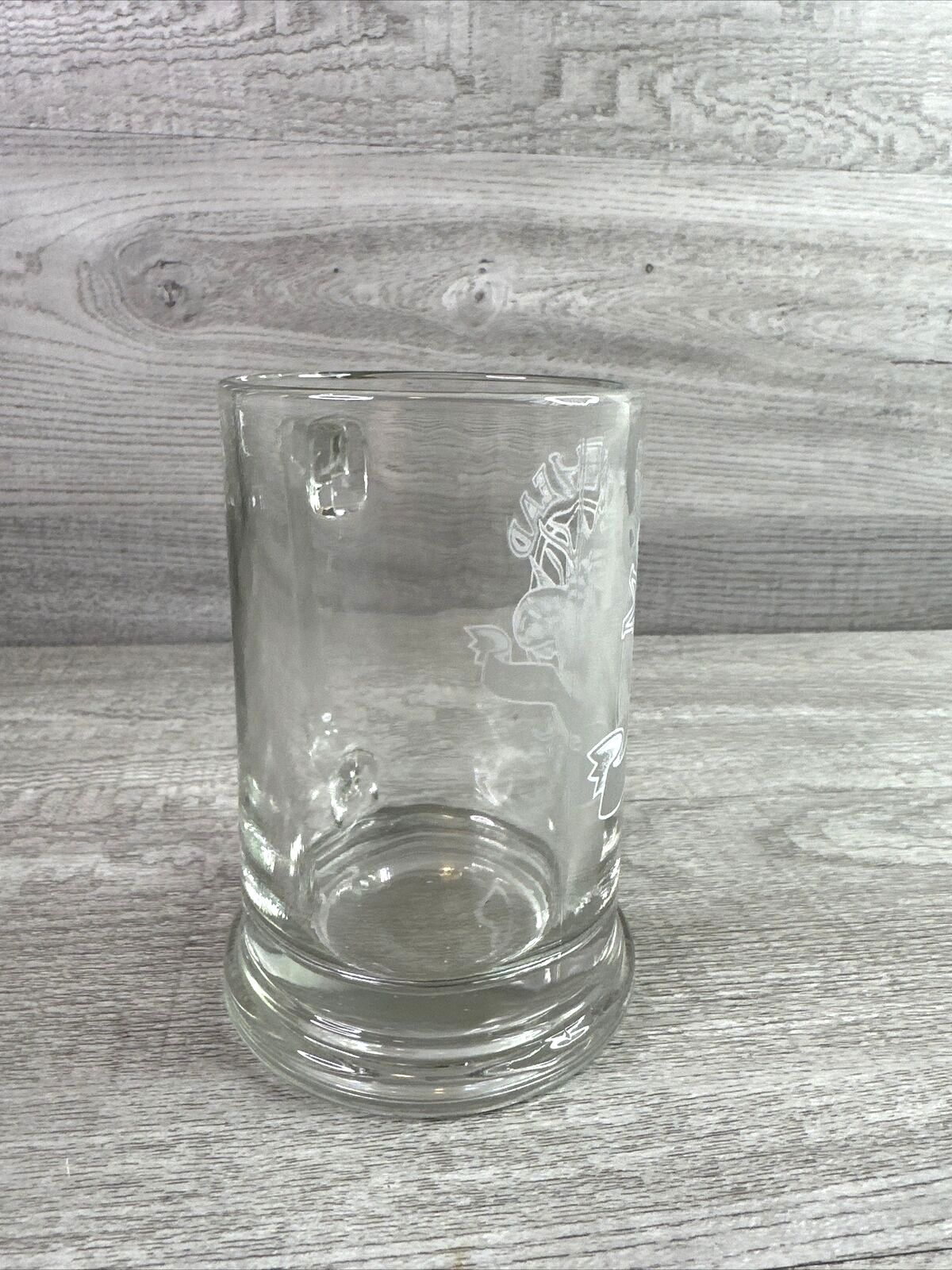 Moosehead Canadian Lager Beer Stein Handled Clear Glass Mug 5 1/4”