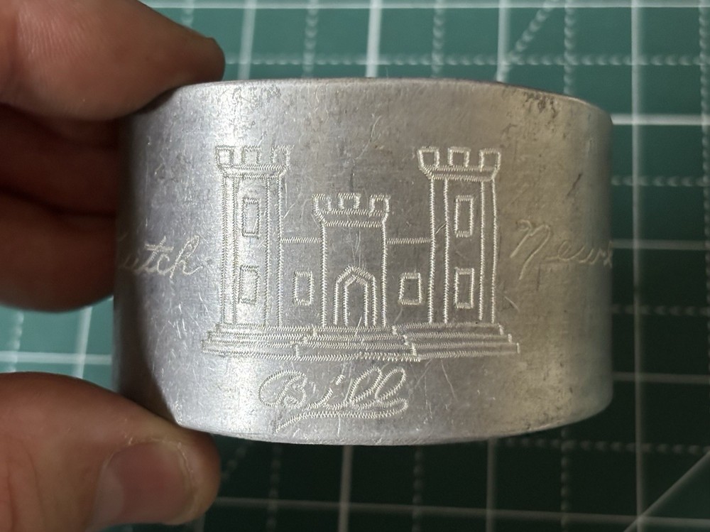 WW2 US Army Engineer Rare Trench Art Bracelet Pacific Theater