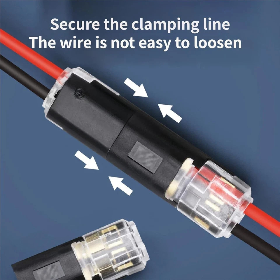 200pcs Double-Wire Plug-in Connector, Cable Clamp with Locking Buckle,