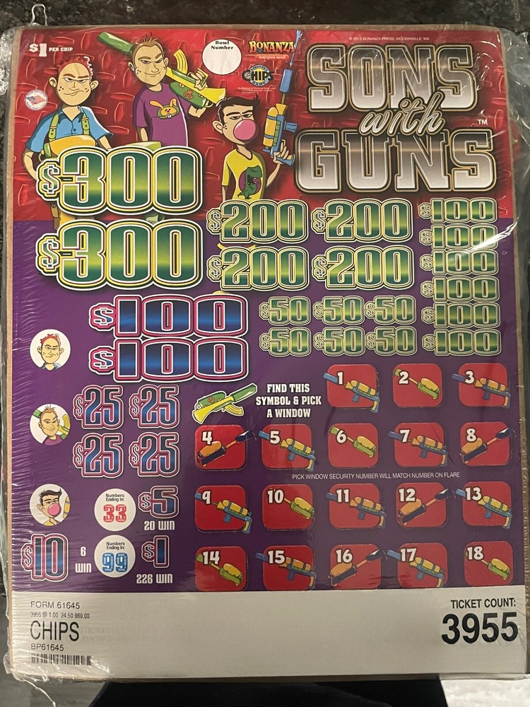 Pull Tab Tickets - Chip Tickets - Game - Sons with Guns