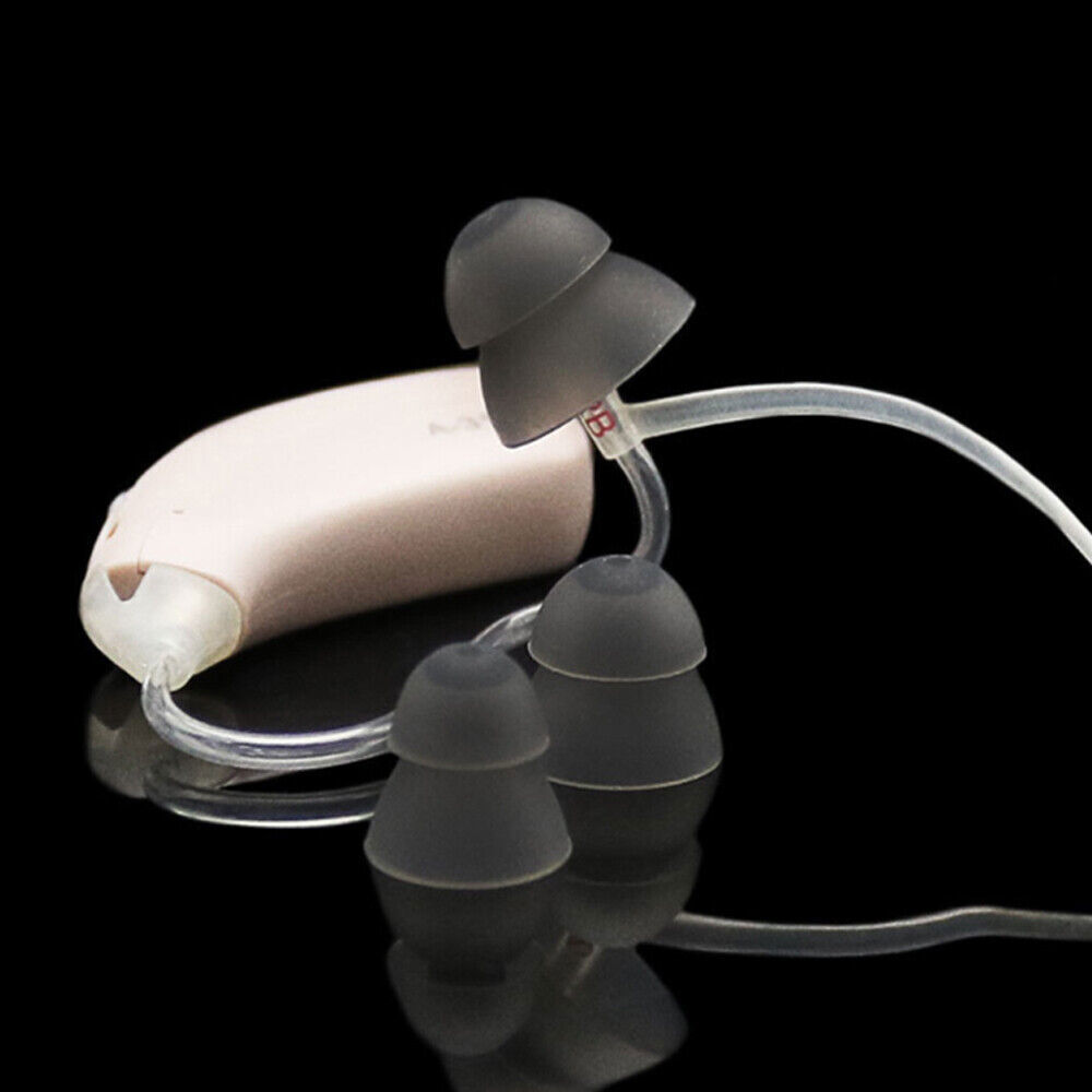 20Pcs Closed Fit Hearing Aid Domes Earplug Silicone Double Layer Eartips Replace