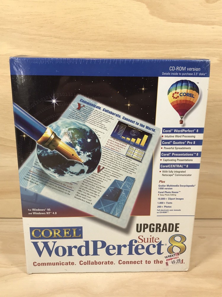 Corel WordPerfect Suite 8 Upgrade New Sealed Box