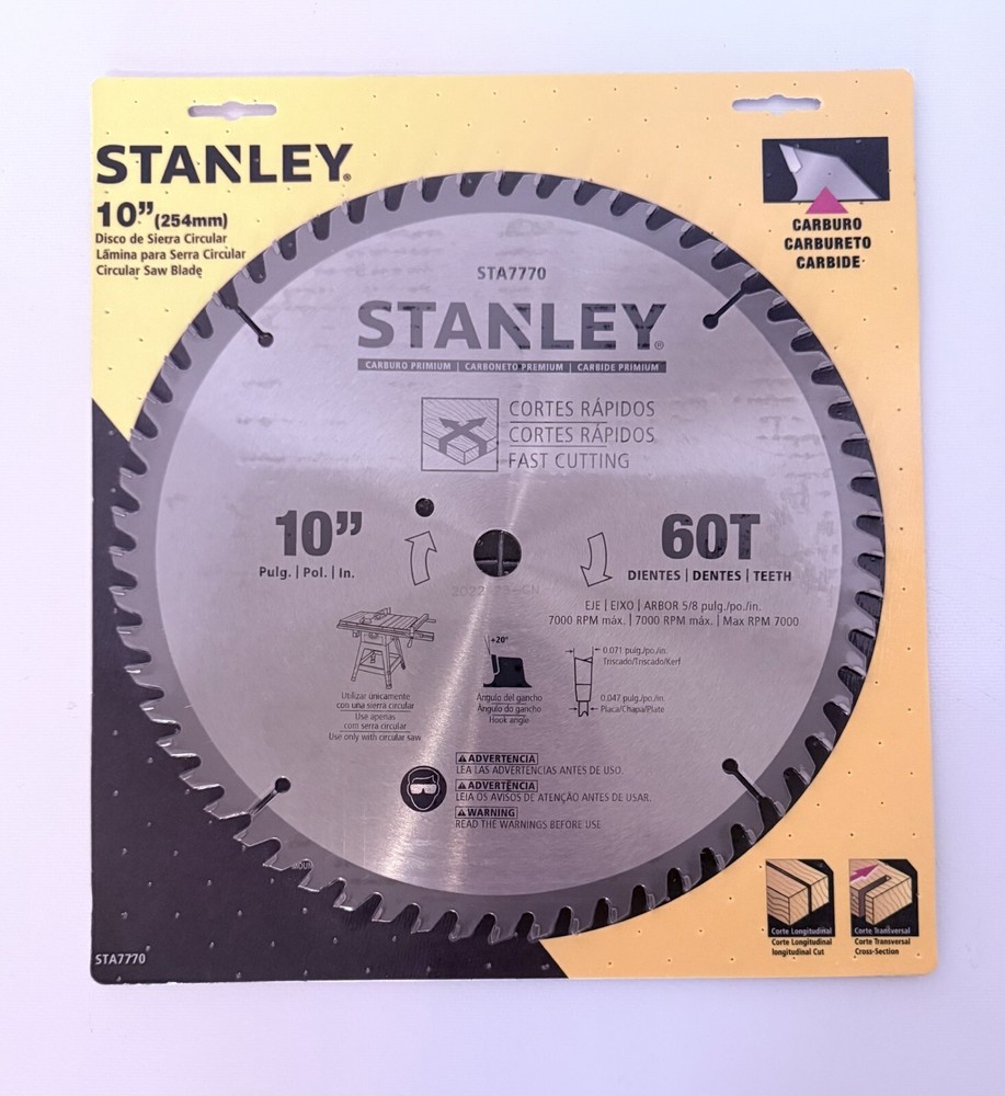 Stanley Circular Saw Blade 10" 60T STA7770