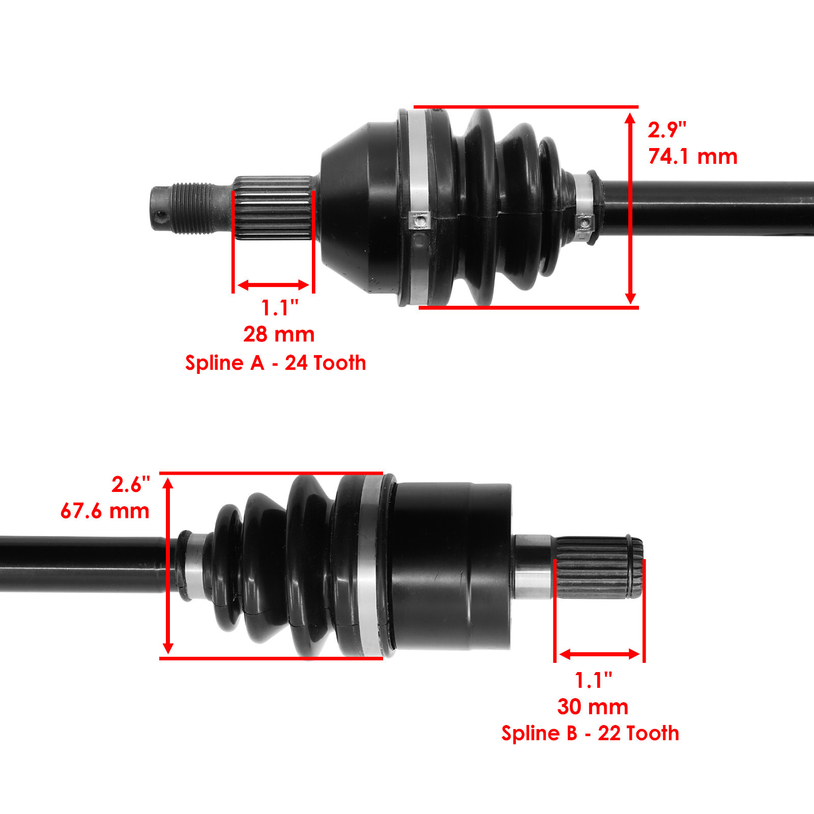 Front Rear Left Right Axles for Can-Am Outlander Max 400 4X4 HO 2008-2015
