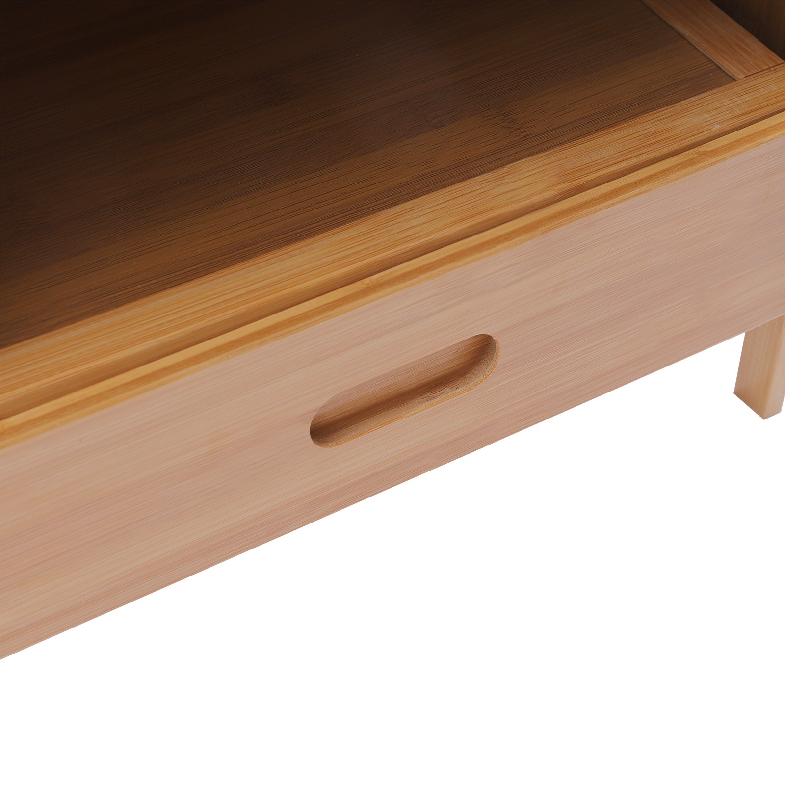 Bamboo Night Stand Bedside Table- Bed Side Table with Drawers, Small Nightstand