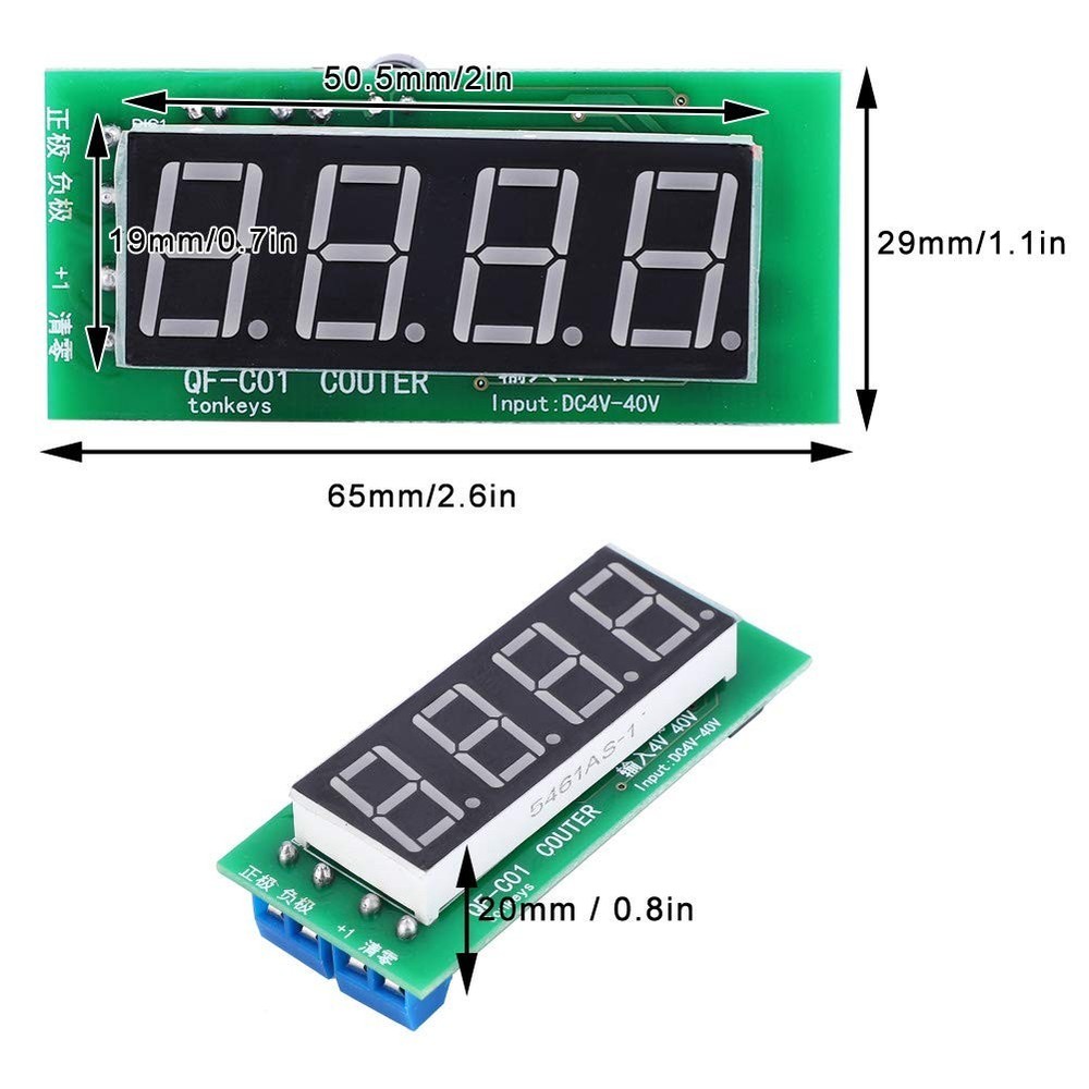 4 Digit Digital Counter Module for Pulse Signal Counting DC 4–40V