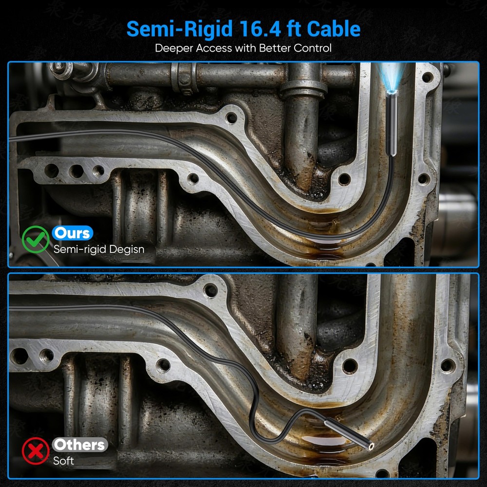 Endoscope Camera with Light,1920P HD Borescope with 8 Adjustable LED Lights, ...